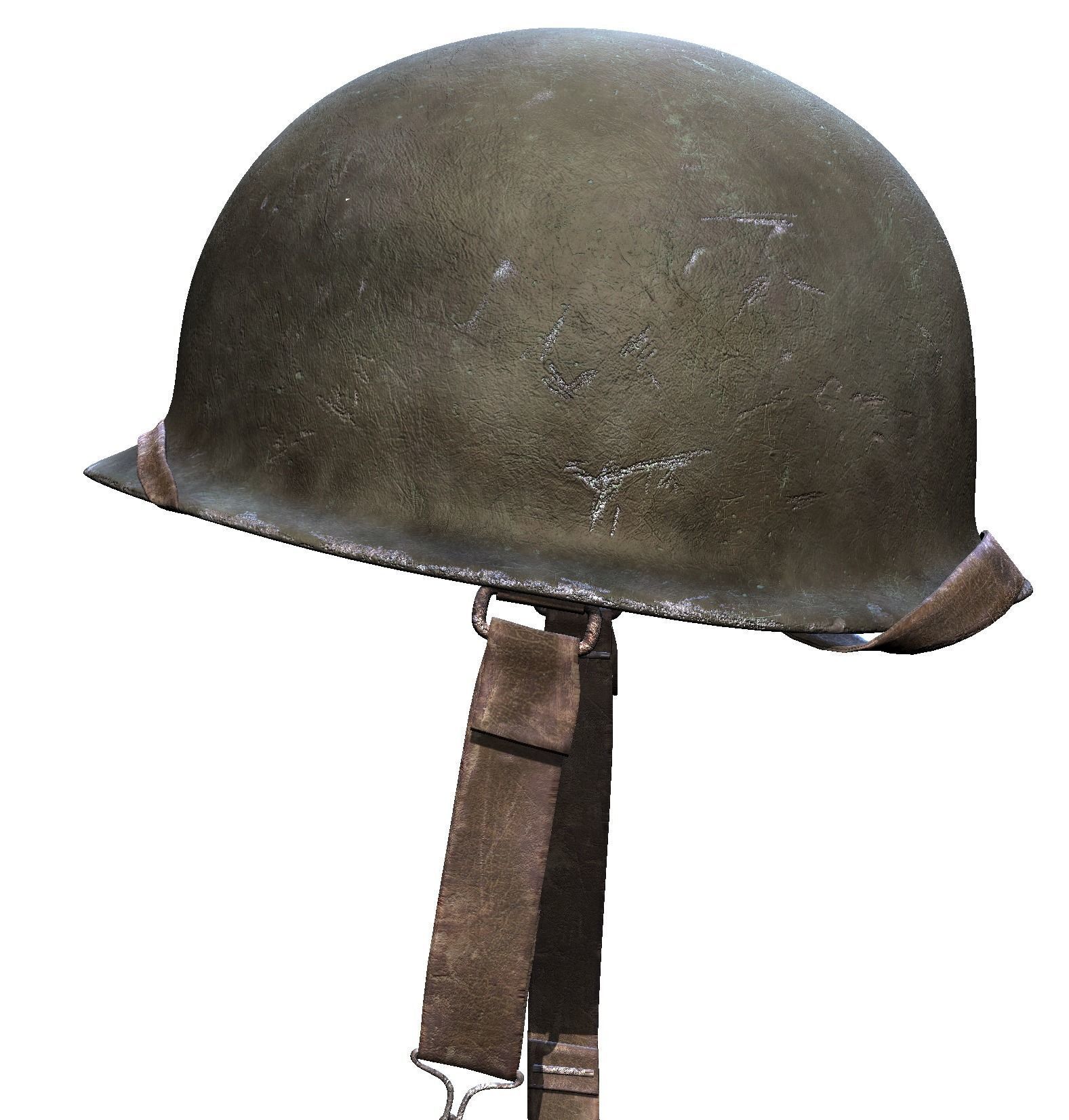 World War 2 Helmet American 3D Model 3D model_9