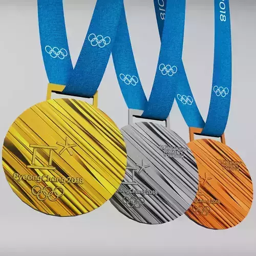 Pyeongchang 2018 olympic medal low poly