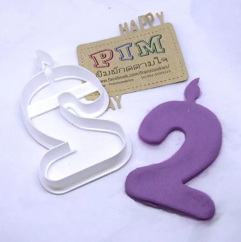 4 inches candle number 2 cookie cutter 3D print model