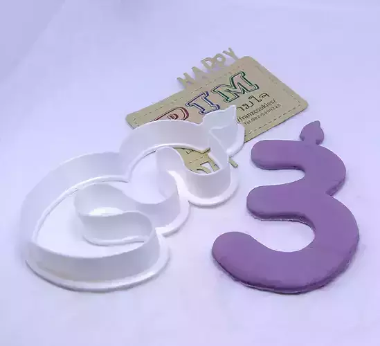 4 inches candle number 3 cookie cutter