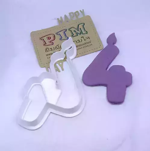 4 inches candle number 4 cookie cutter