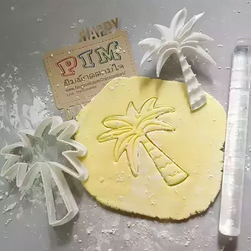 Coconut tree cookie cutter and stamp 3D print model