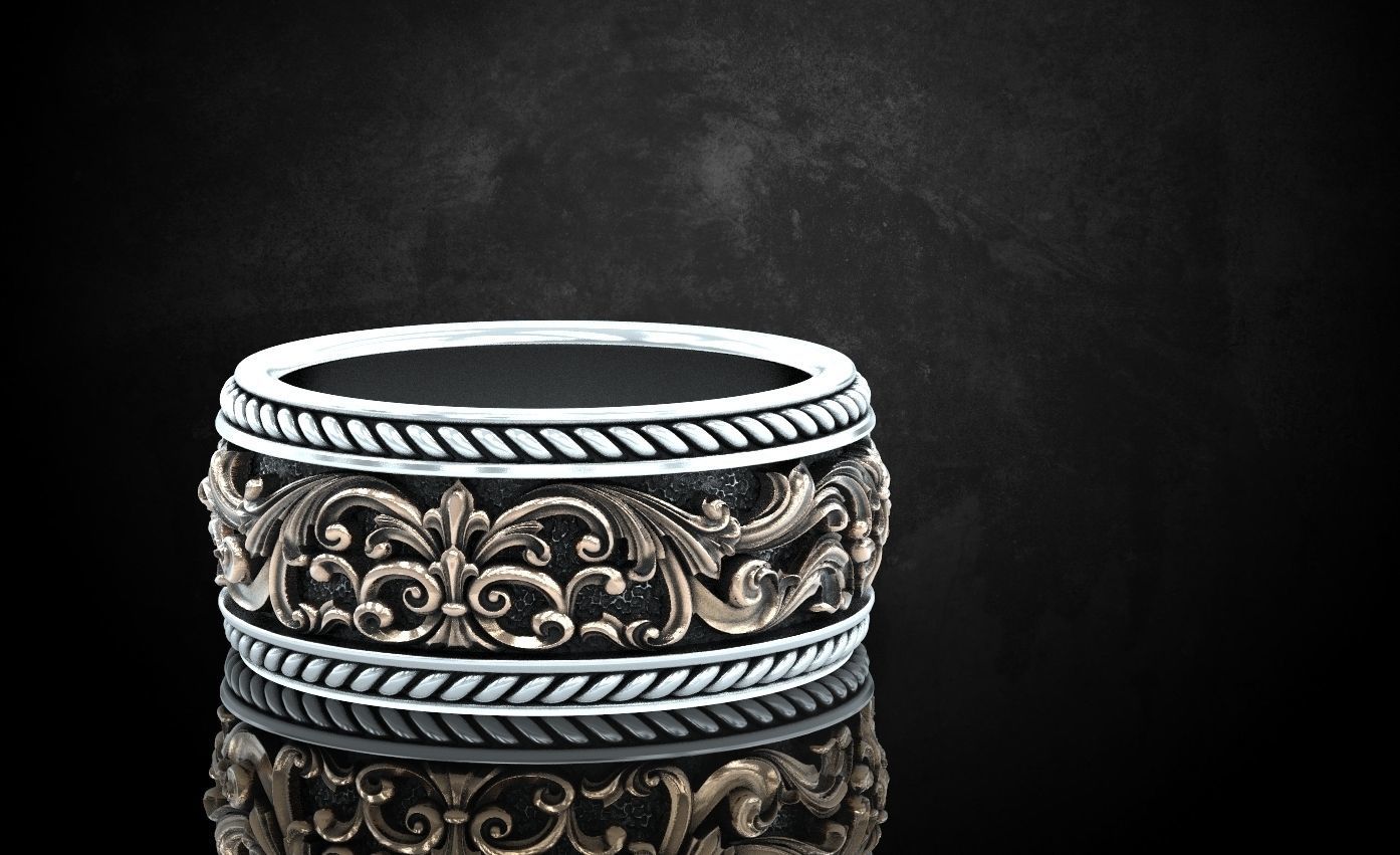 Ring with patterns from two colors is very beautiful 259 3D print model_6