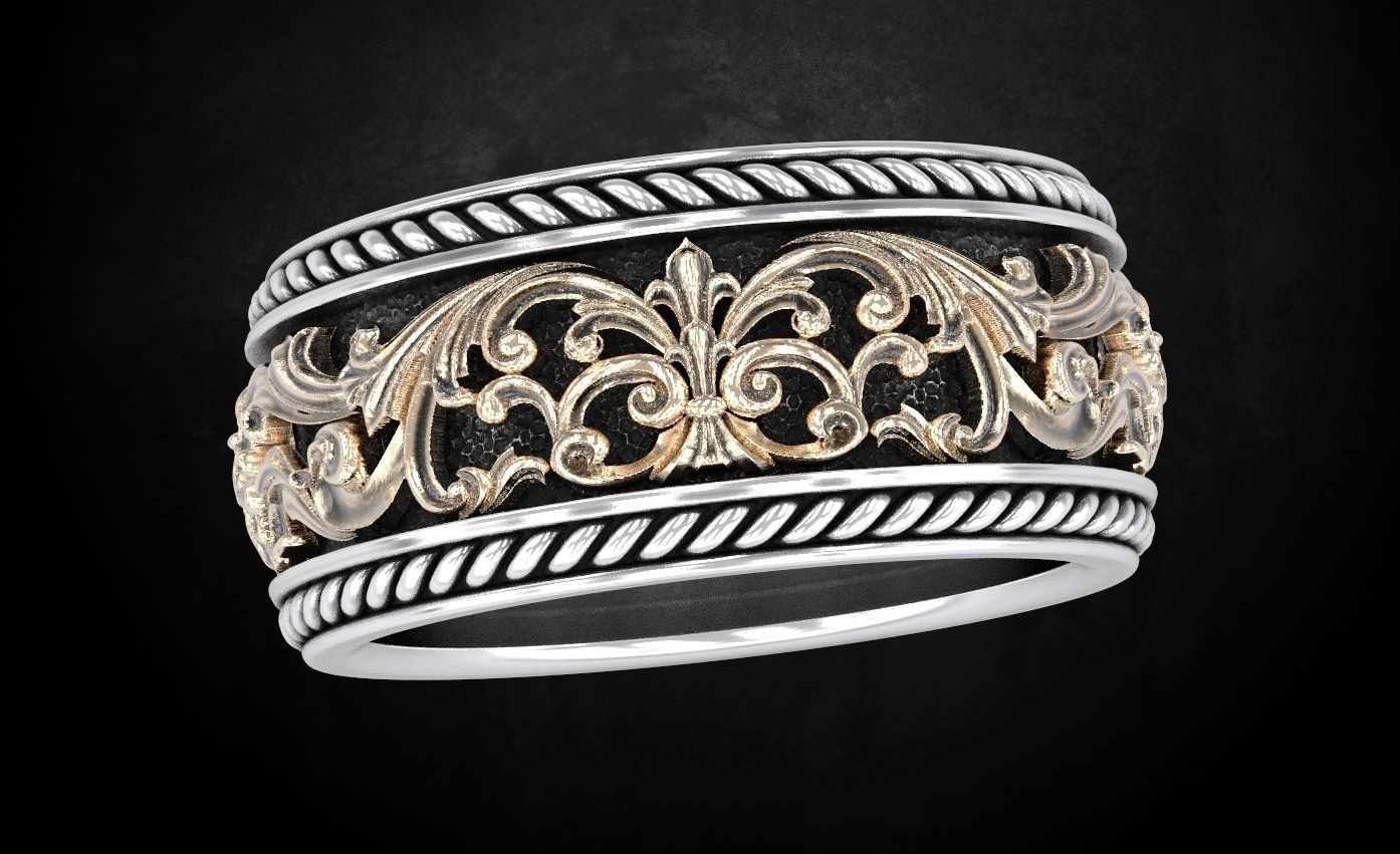 Ring with patterns from two colors is very beautiful 259 3D print model_4