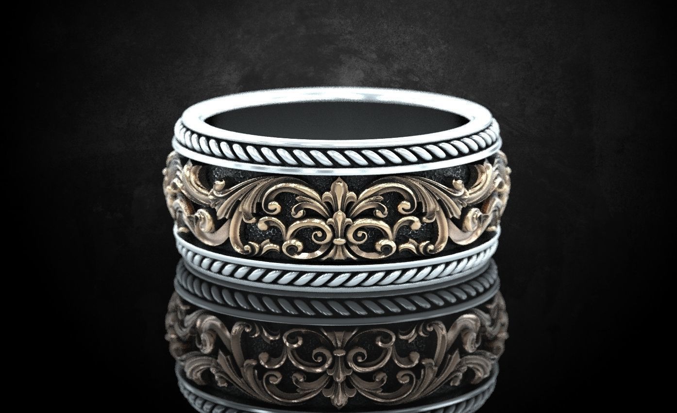 Ring with patterns from two colors is very beautiful 259 3D print model_9