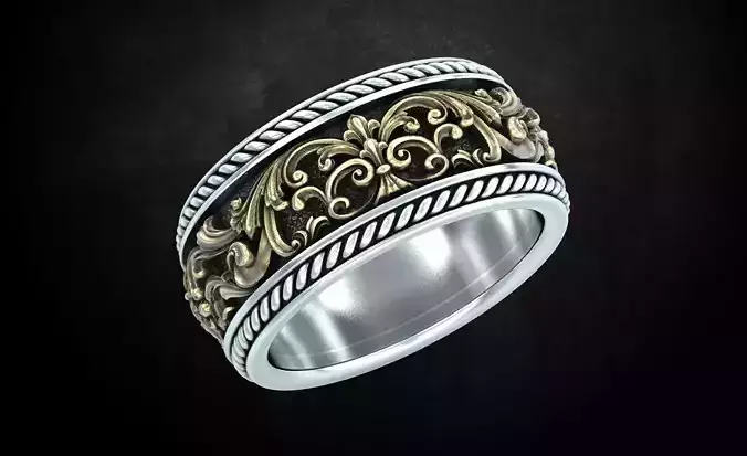 Ring with patterns from two colors is very beautiful 259 3D print model