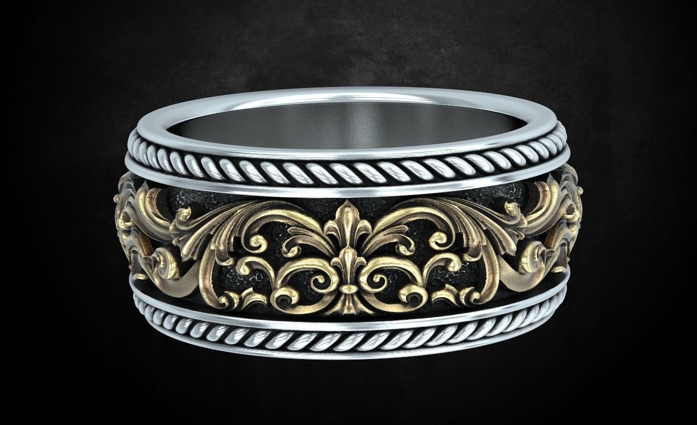 Ring with patterns from two colors is very beautiful 259 3D print model_3