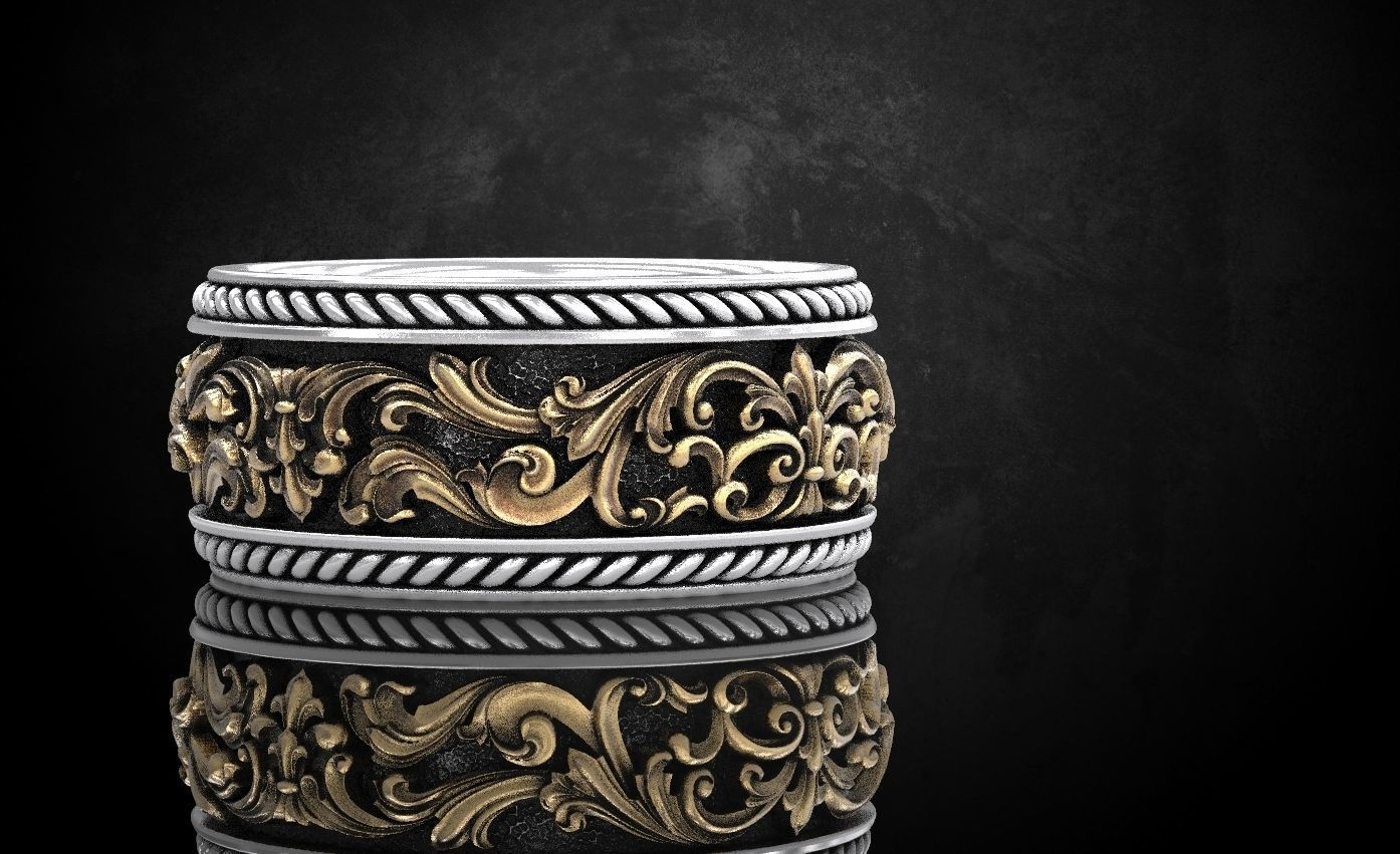 Ring with patterns from two colors is very beautiful 259 3D print model_10