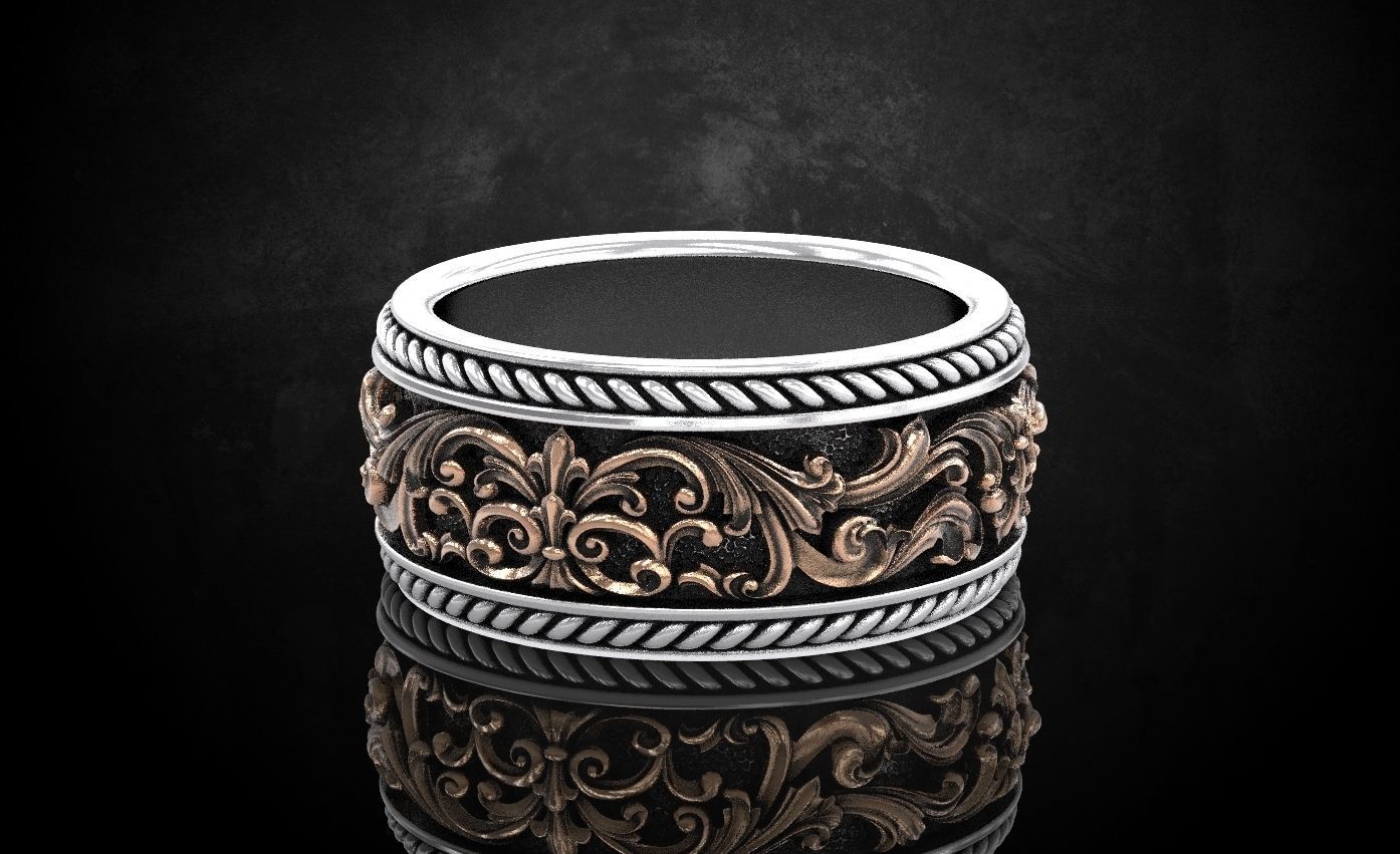 Ring with patterns from two colors is very beautiful 259 3D print model_5