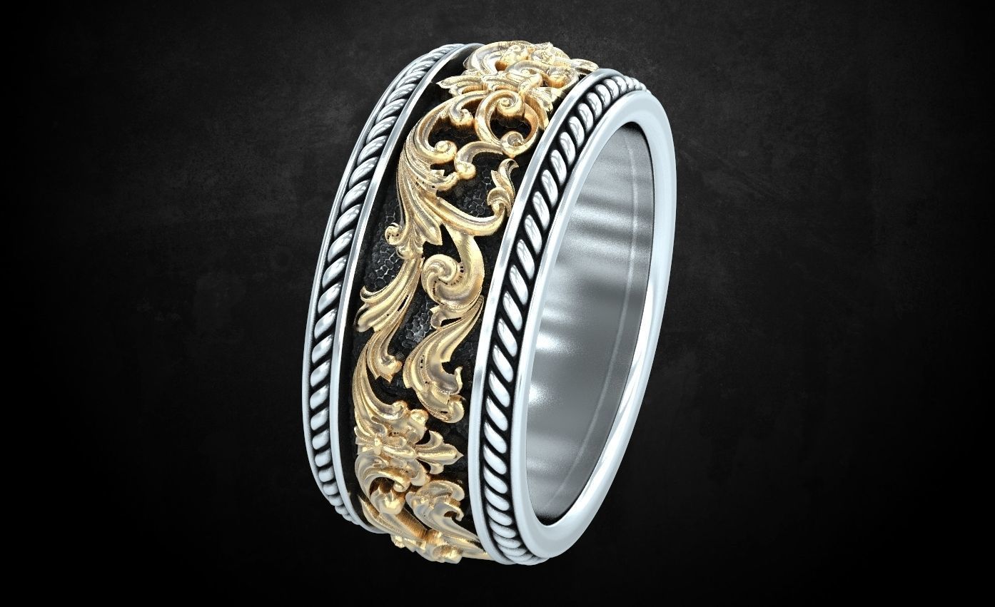 Ring with patterns from two colors is very beautiful 259 3D print model_8