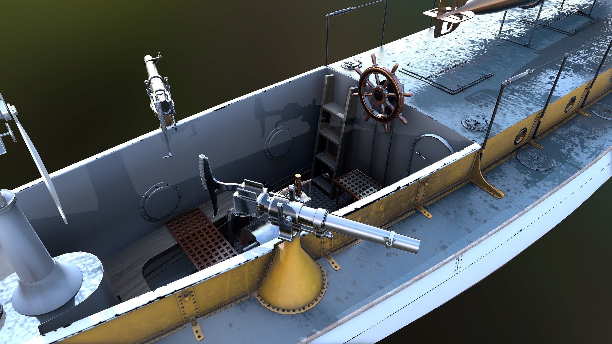 50FutMinBoat Low-poly 3D model_11