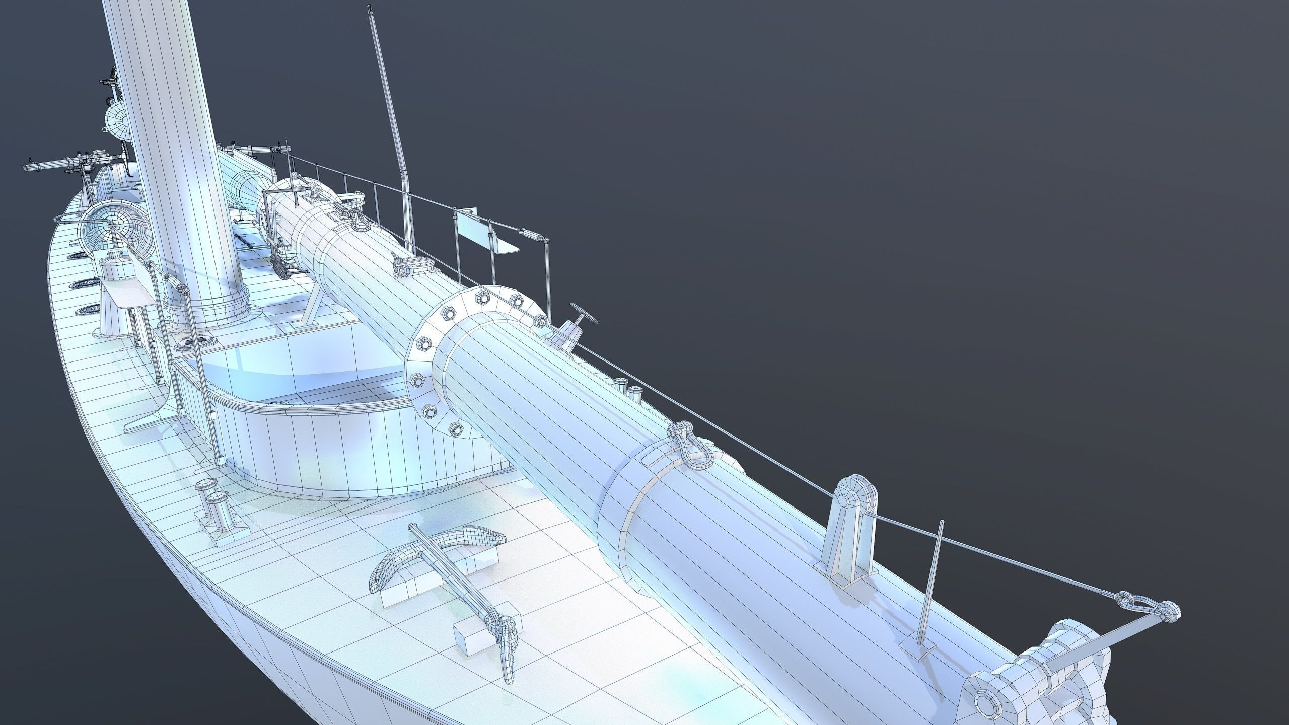 50FutMinBoat Low-poly 3D model_21