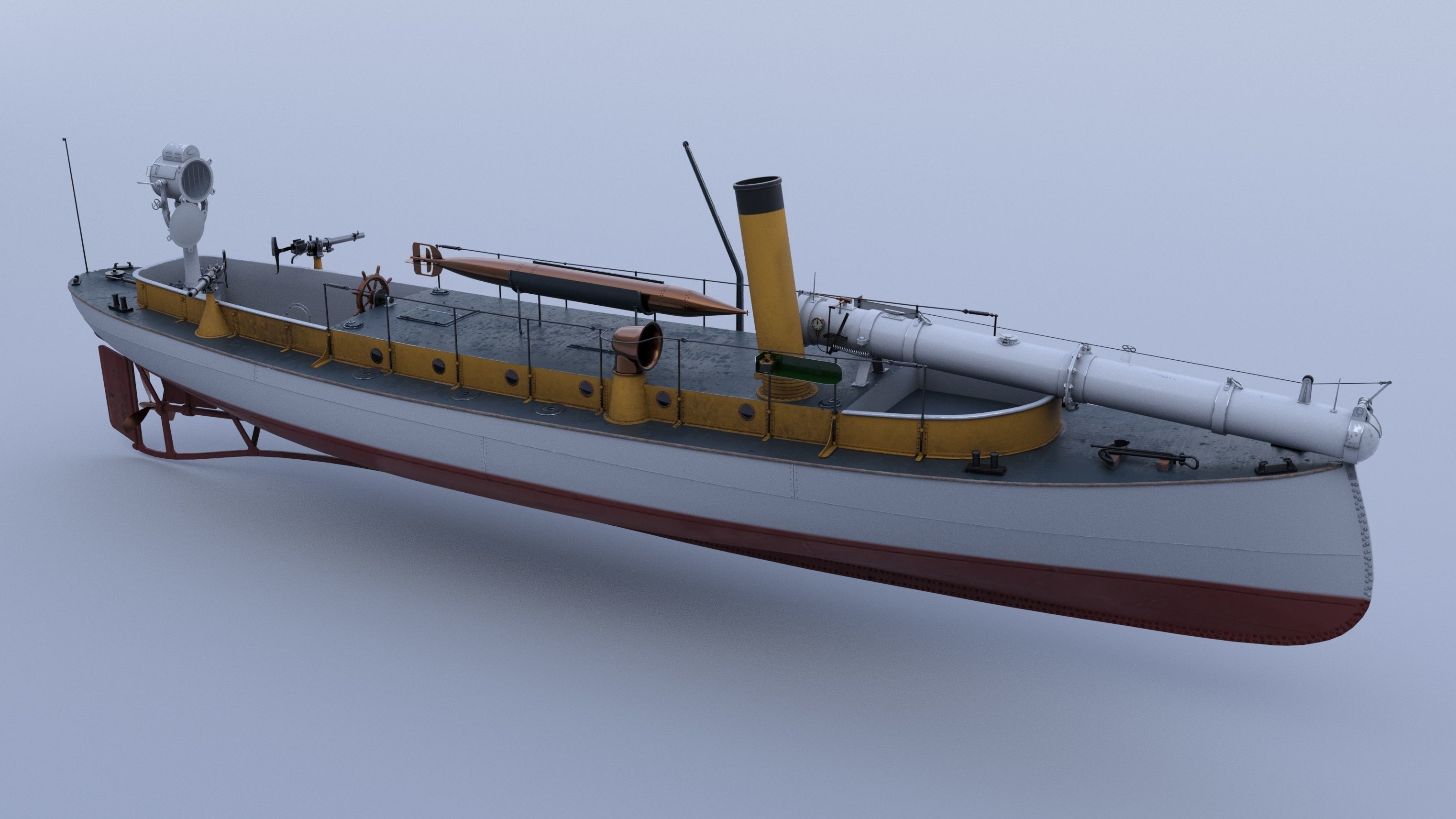 50FutMinBoat Low-poly 3D model_0