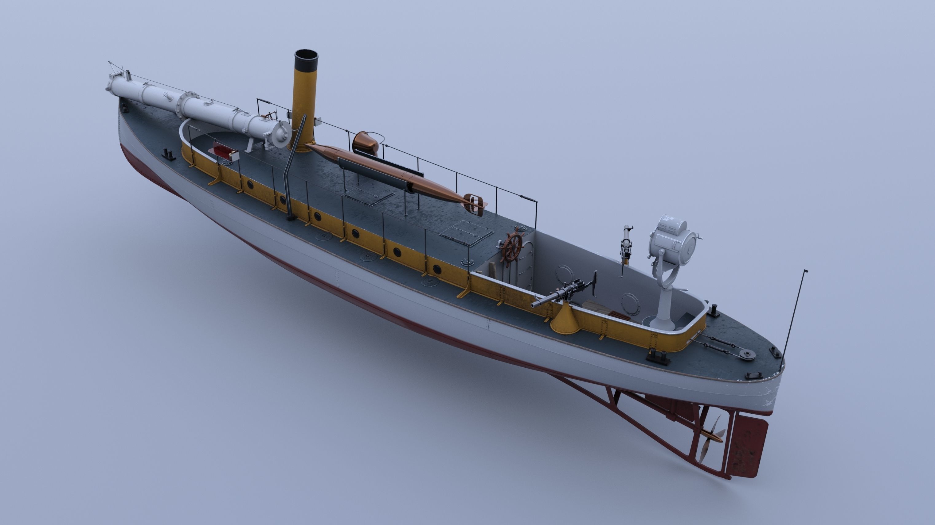 50FutMinBoat Low-poly 3D model_3