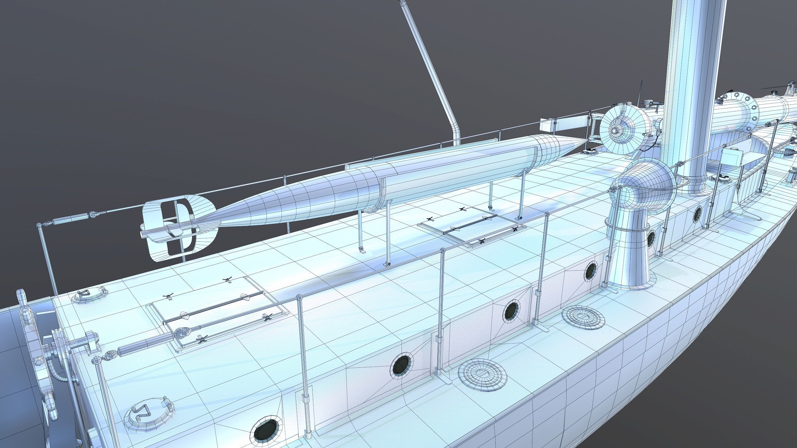 50FutMinBoat Low-poly 3D model_19