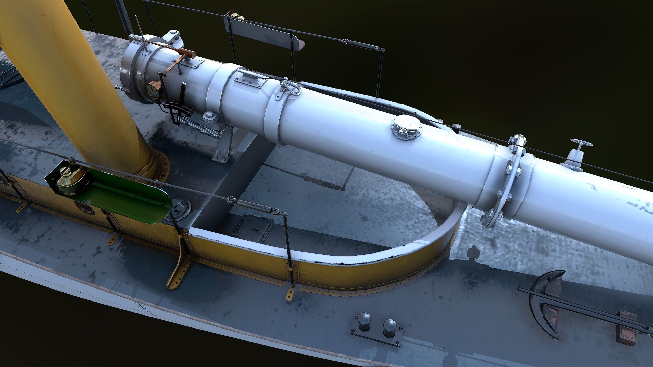 50FutMinBoat Low-poly 3D model_10