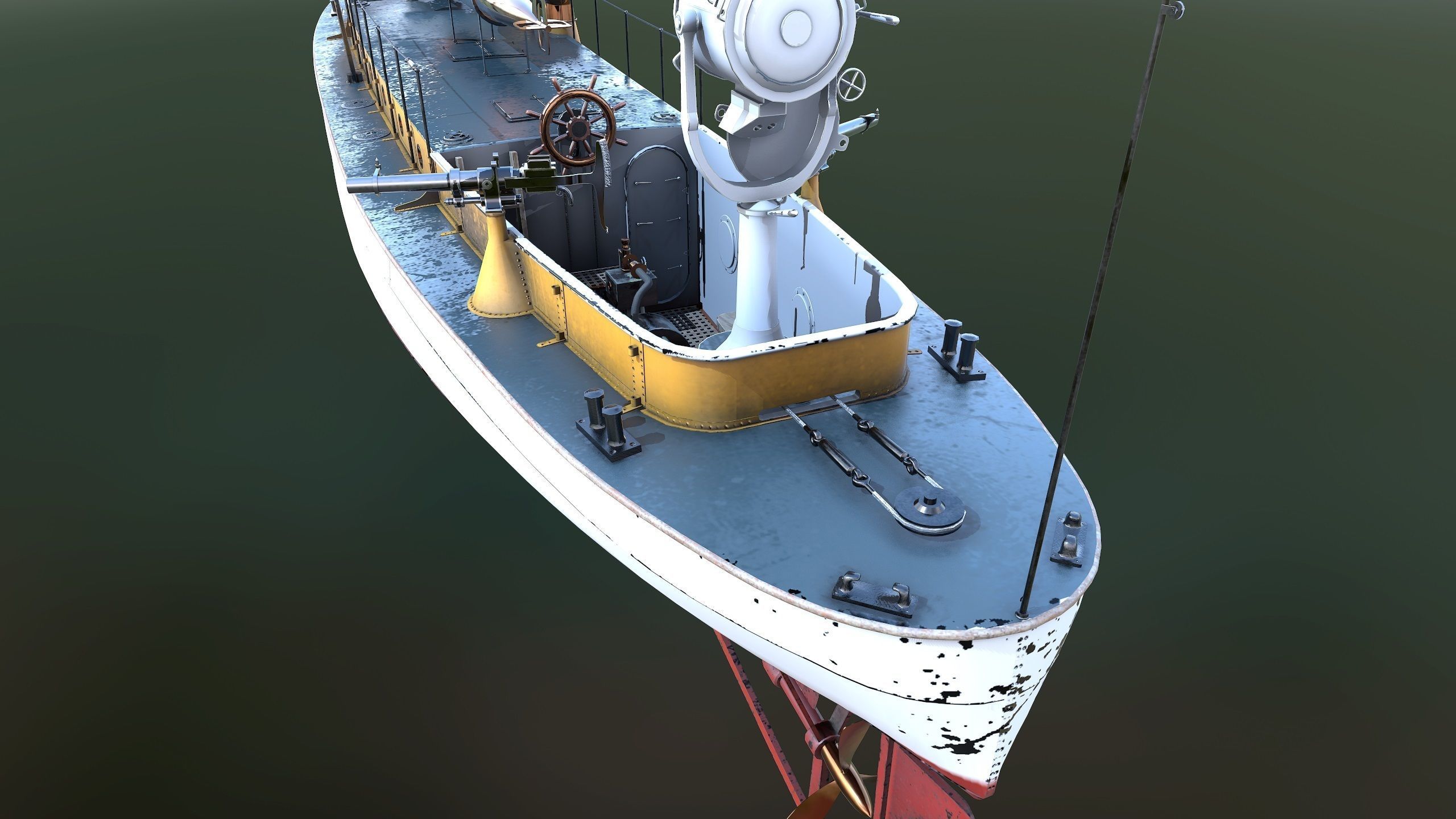 50FutMinBoat Low-poly 3D model_14