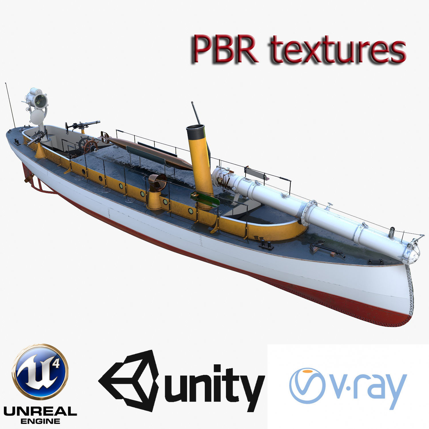 50FutMinBoat Low-poly 3D model_4