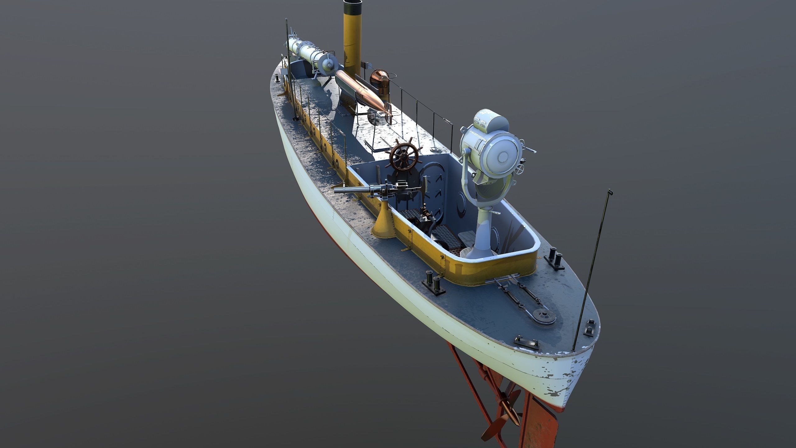 50FutMinBoat Low-poly 3D model_6