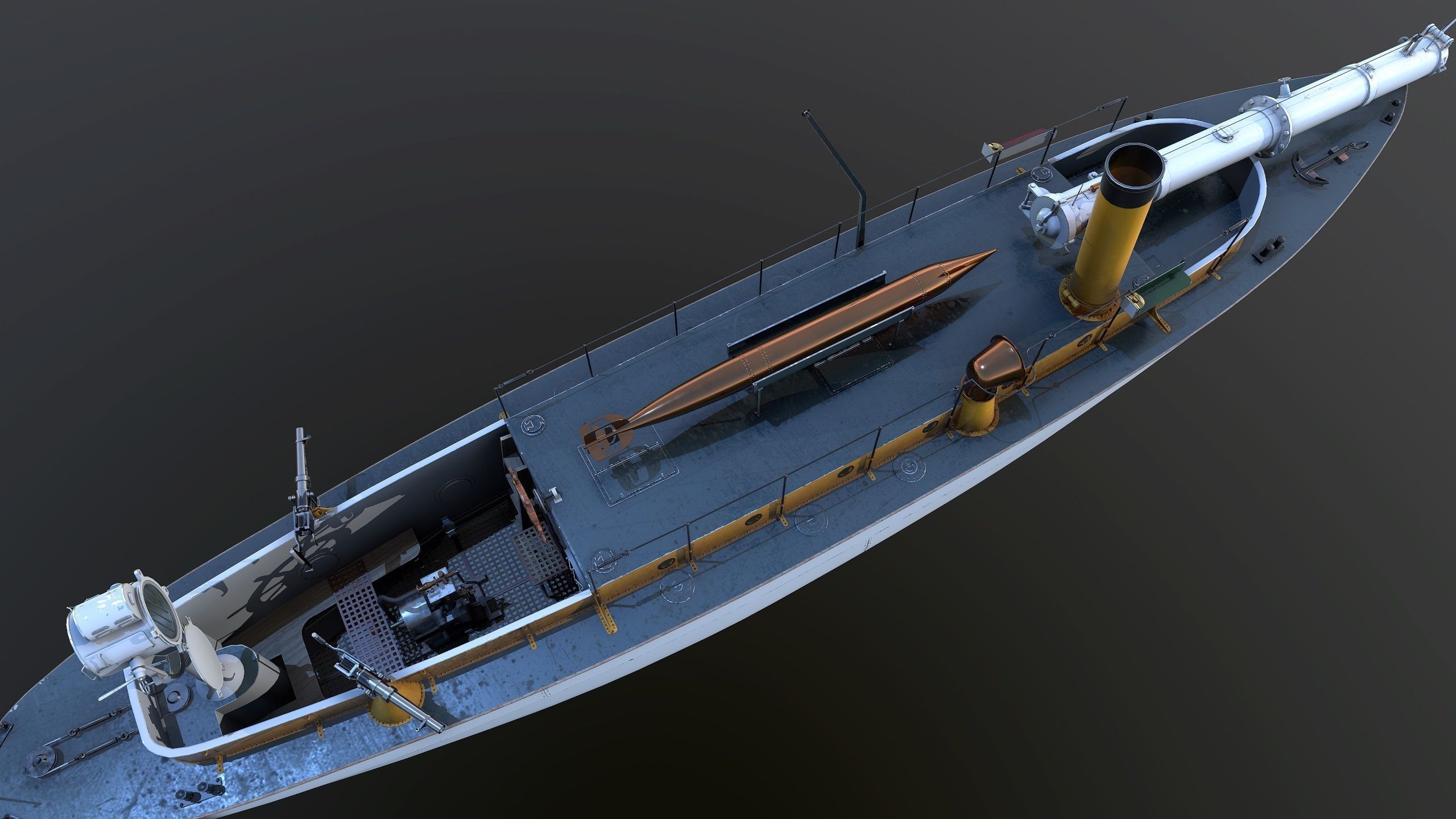 50FutMinBoat Low-poly 3D model_7