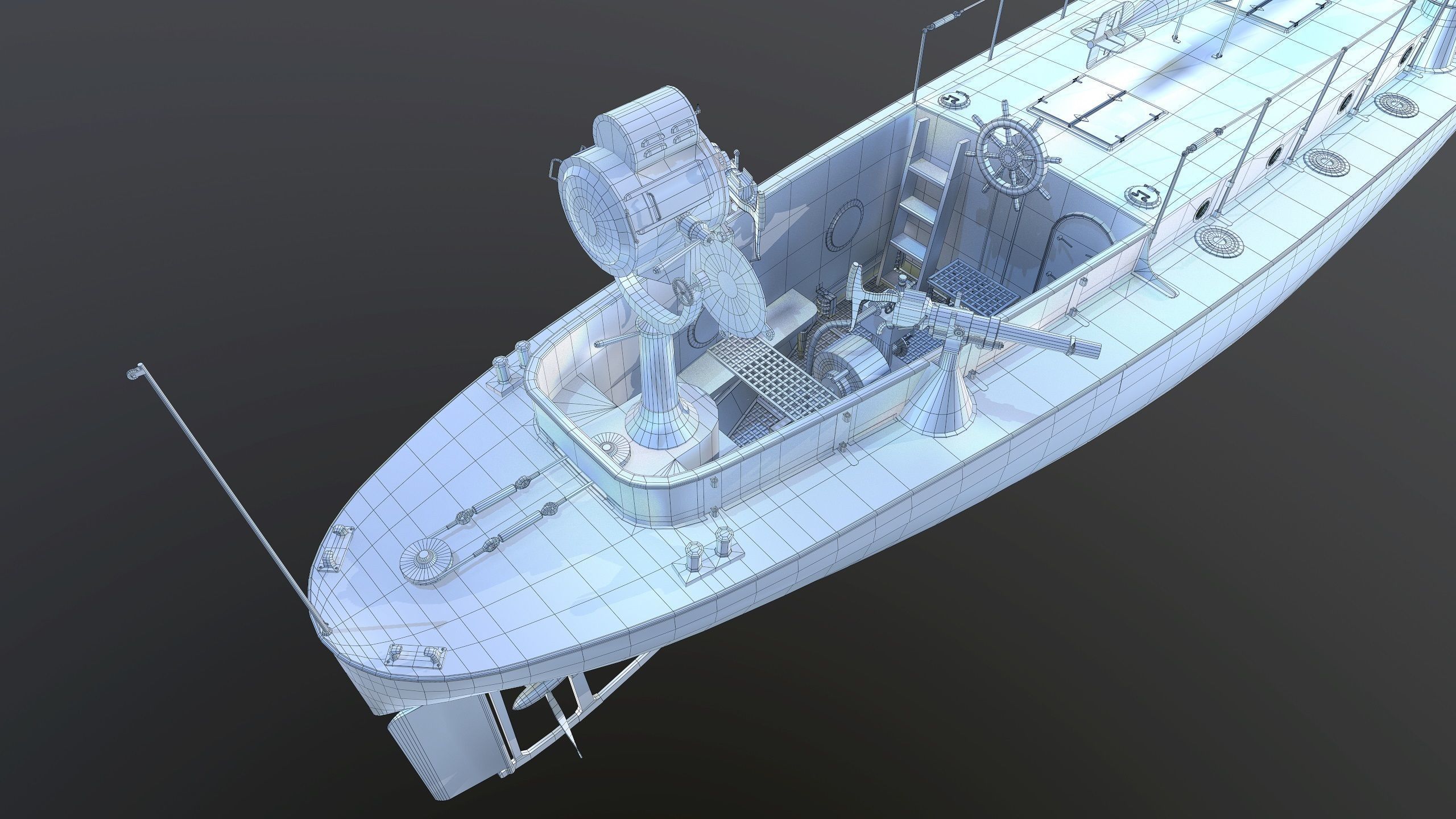 50FutMinBoat Low-poly 3D model_18