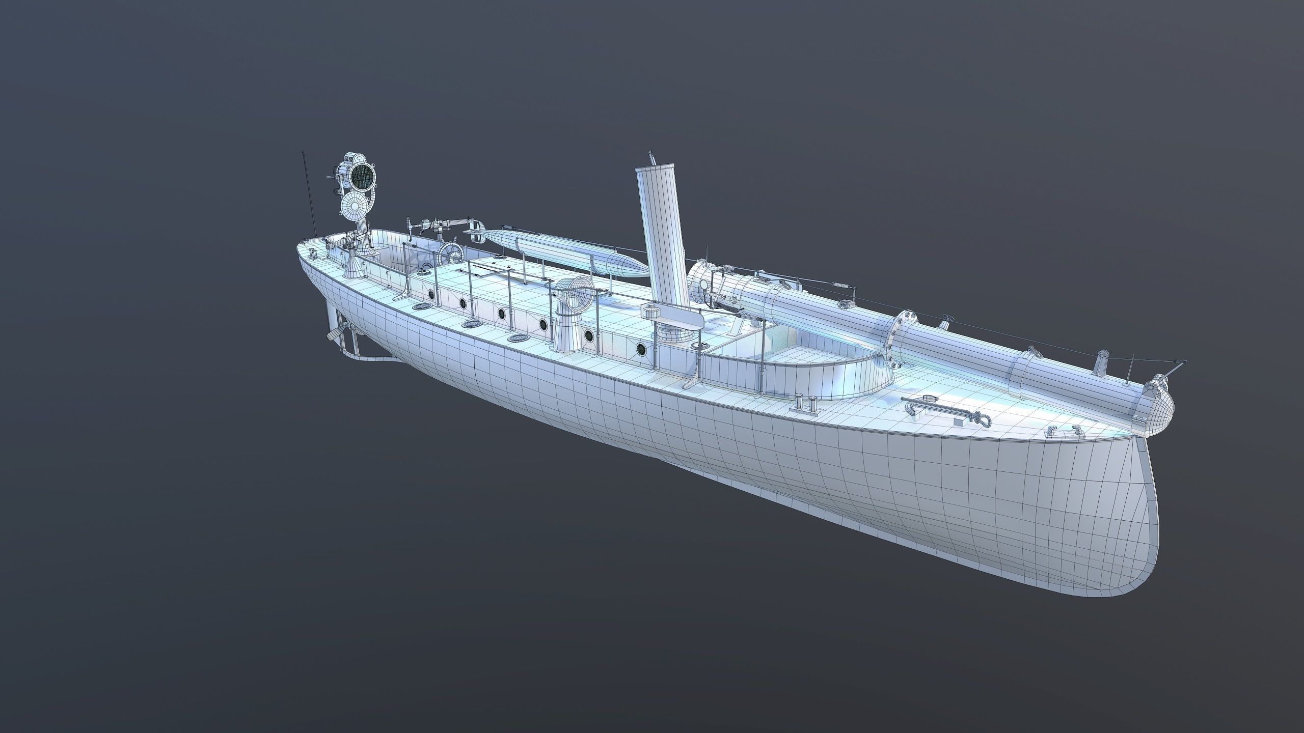 50FutMinBoat Low-poly 3D model_20