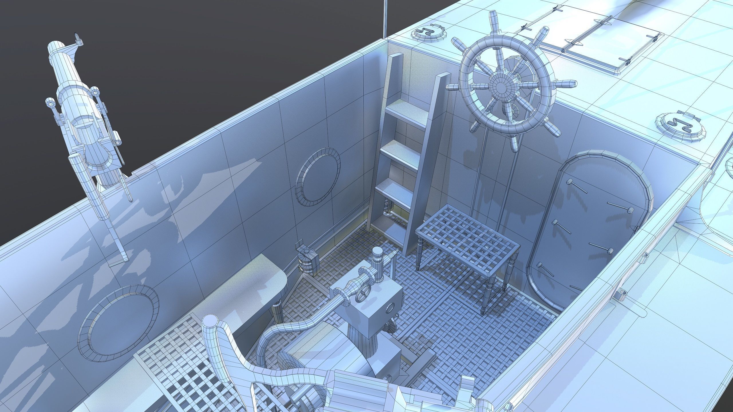 50FutMinBoat Low-poly 3D model_17