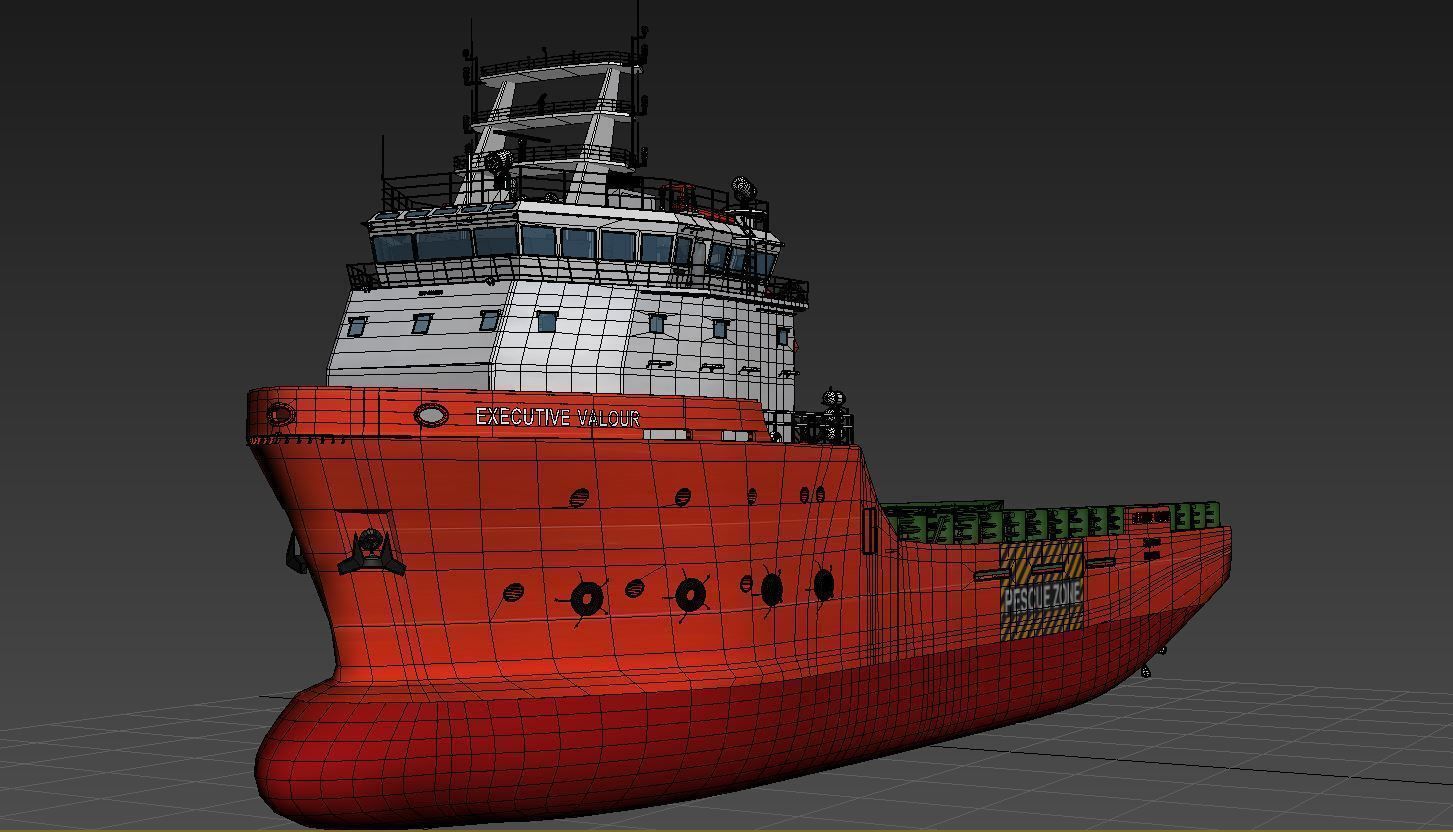 container ship Low-poly 3D model_3