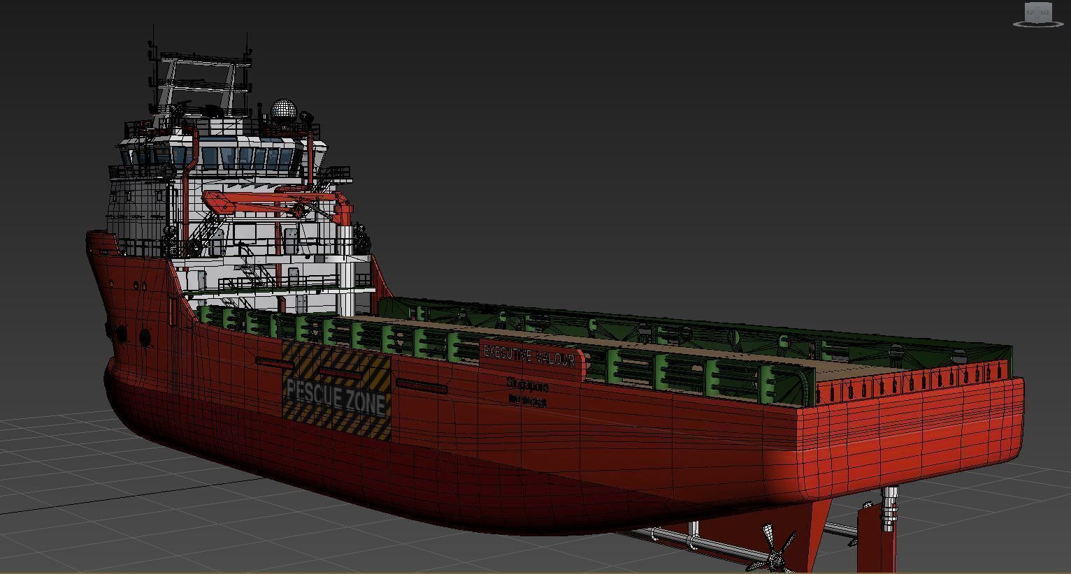 container ship Low-poly 3D model_4