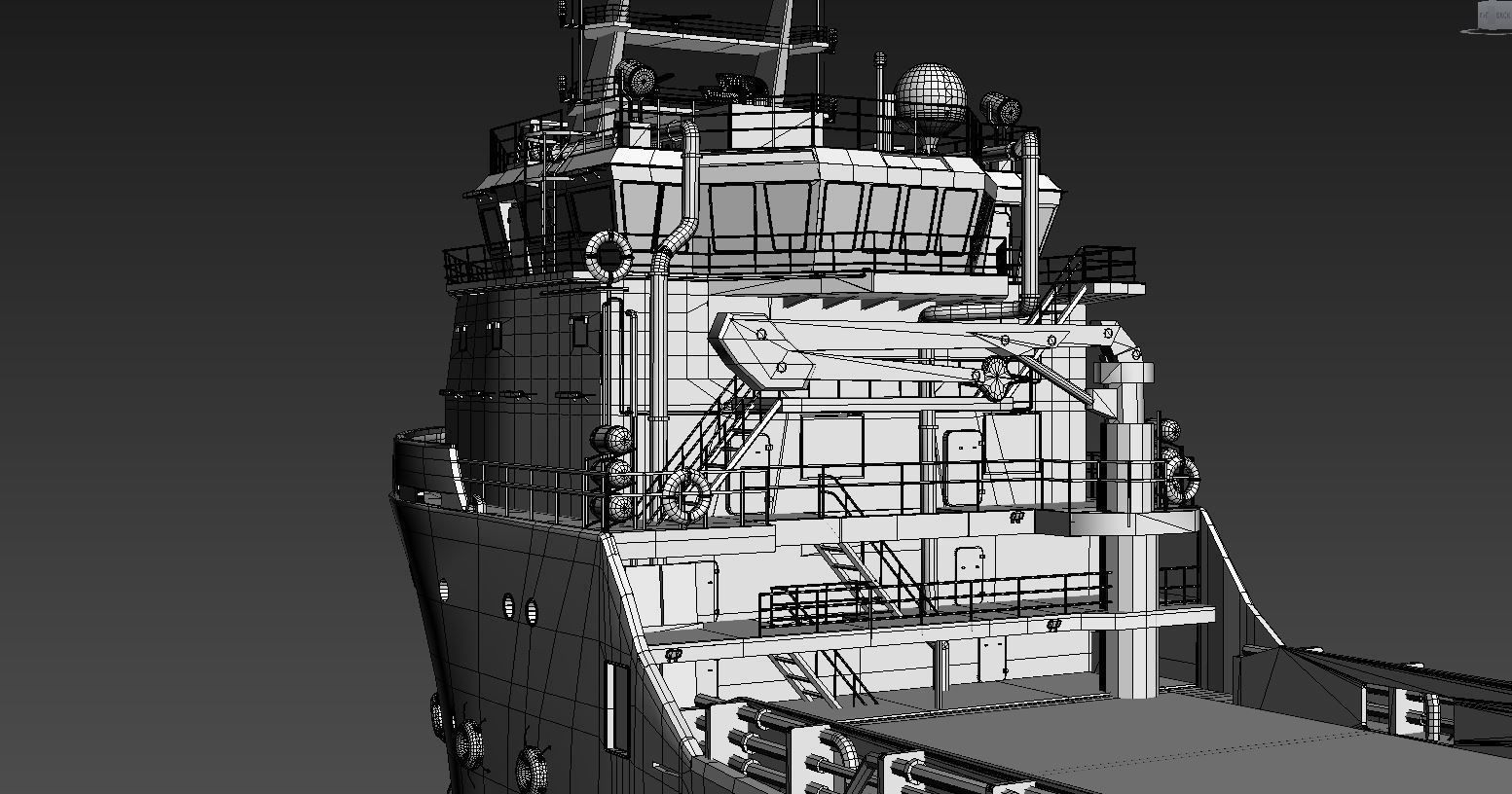 container ship Low-poly 3D model_5