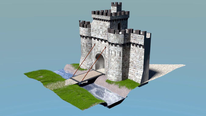 Castle Gate Low-poly 3D model