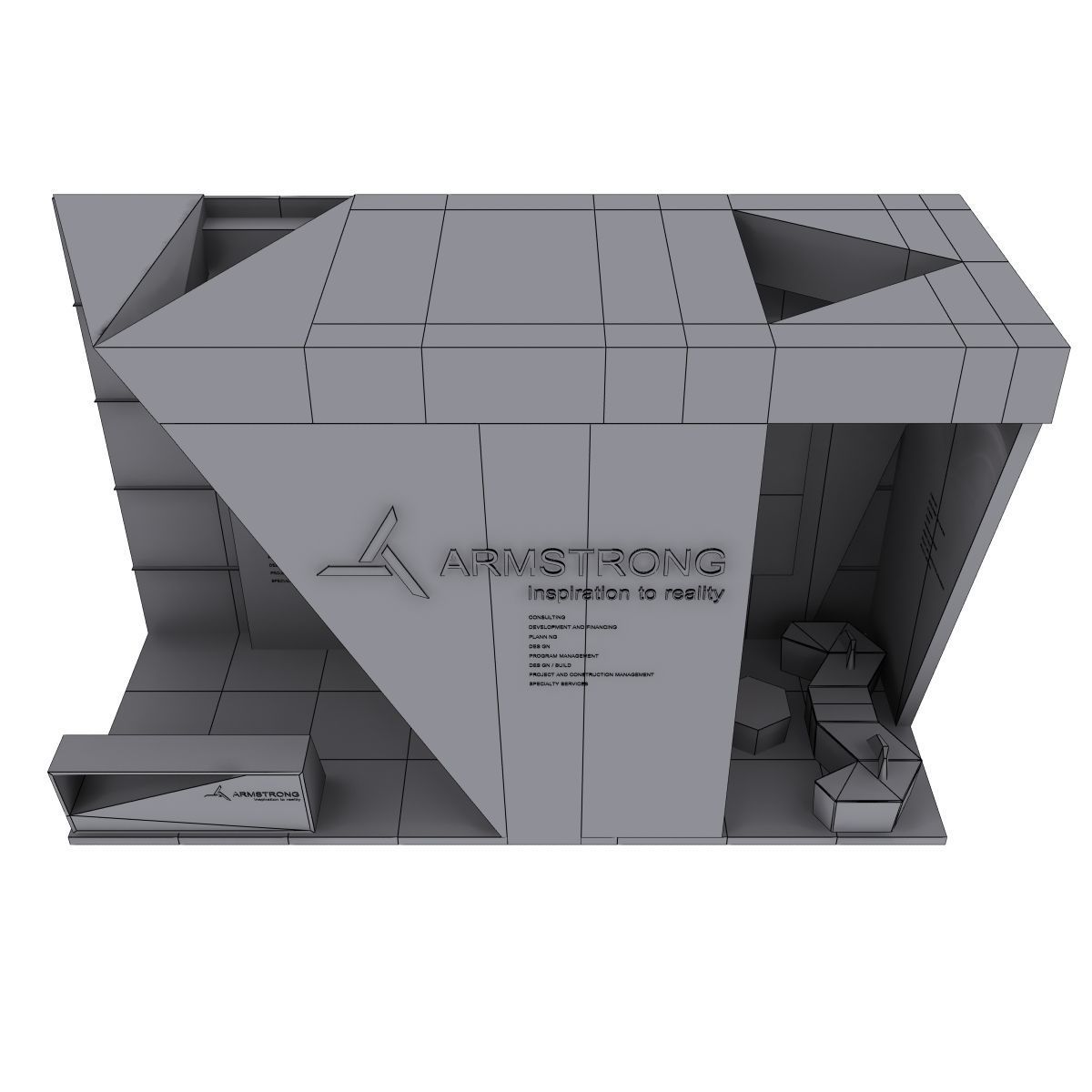  Armstrong Exhibition Booth Low-poly 3D model_5