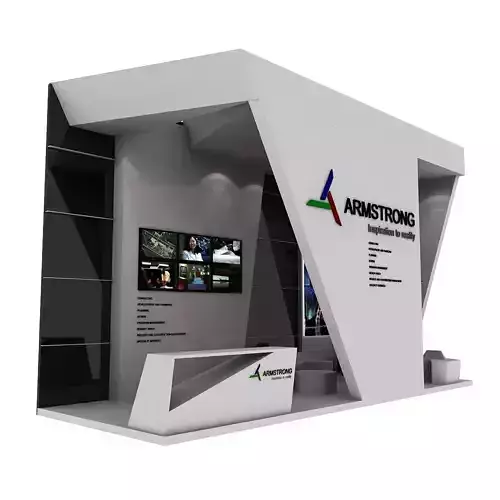  Armstrong Exhibition Booth Low-poly 3D model