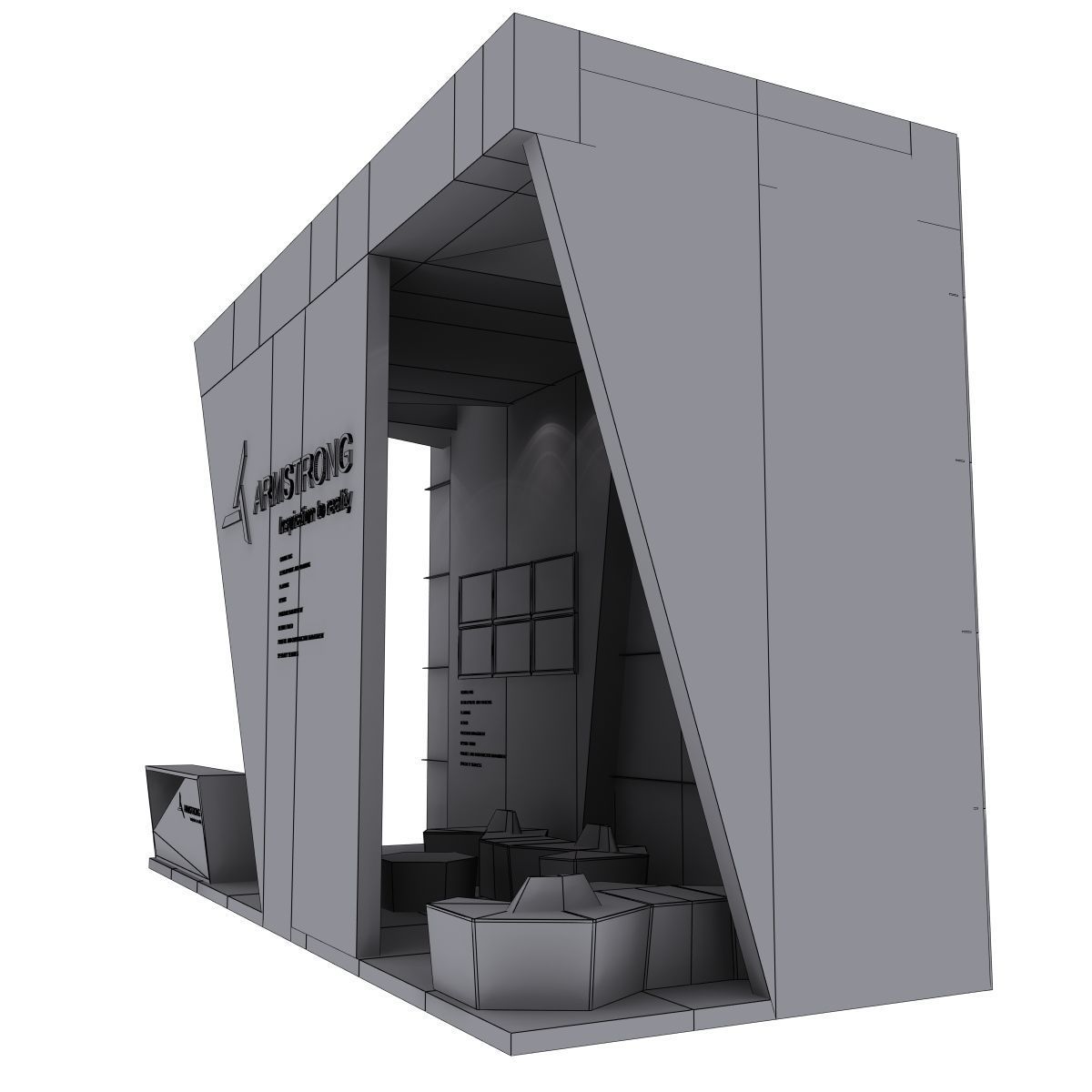  Armstrong Exhibition Booth Low-poly 3D model_6