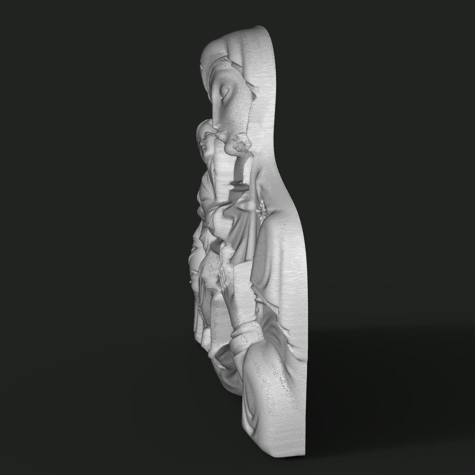 Mary and Jesus pendant 3D print model_12