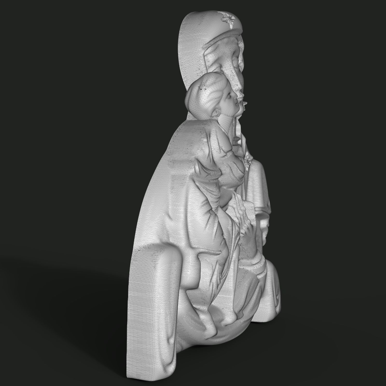 Mary and Jesus pendant 3D print model_9