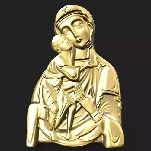 Mary and Jesus pendant 3D print model Mary and Jesus pendant 3D print model