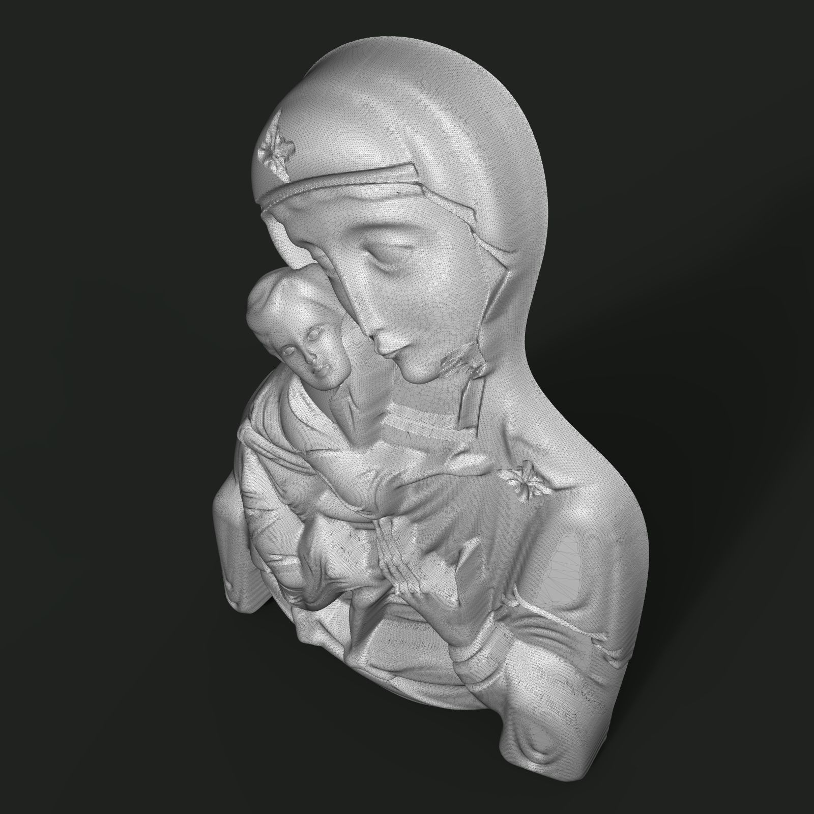 Mary and Jesus pendant 3D print model_13