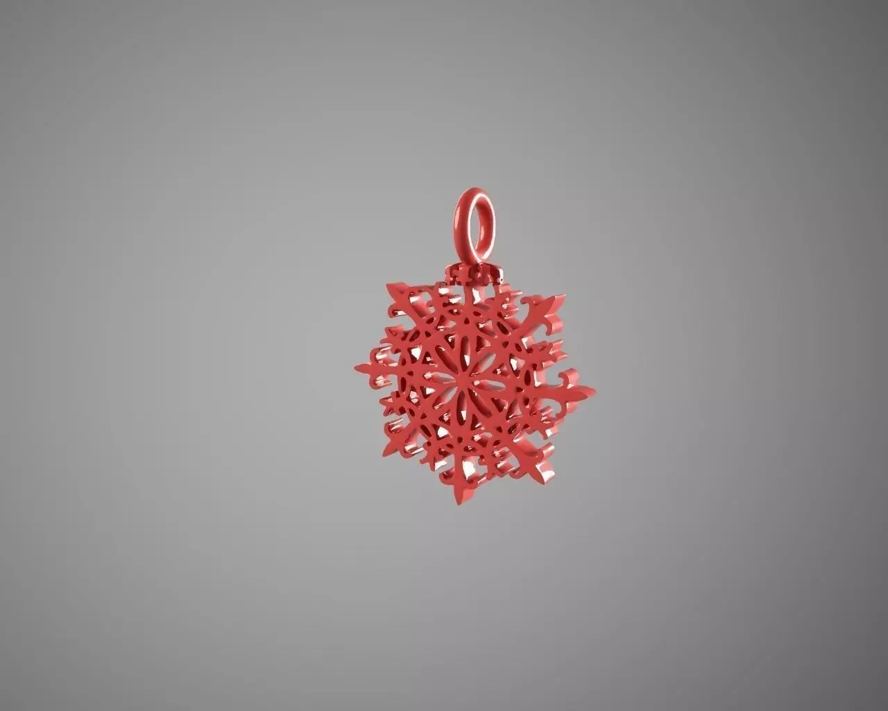 Snowflake decorations chrismass tree 3D print model_0