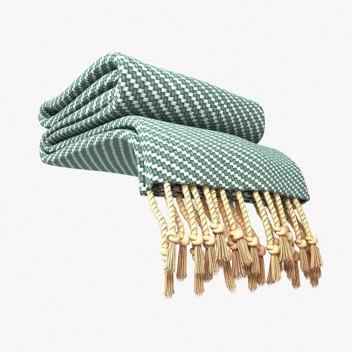 Folded Plaid for bed 3D model_1