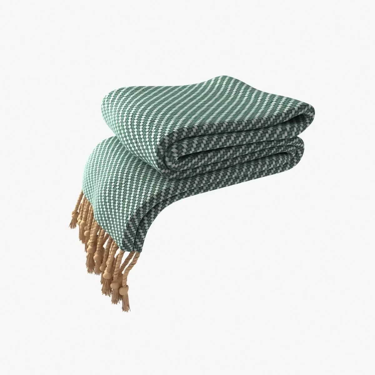 Folded Plaid for bed 3D model_0