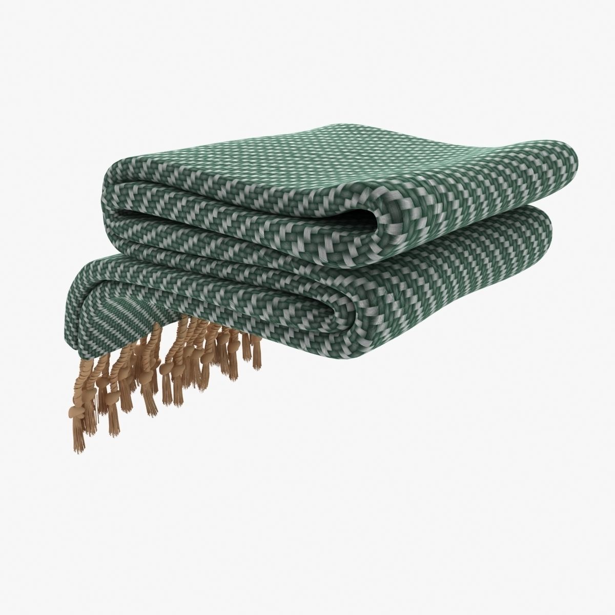 Folded Plaid for bed 3D model_4