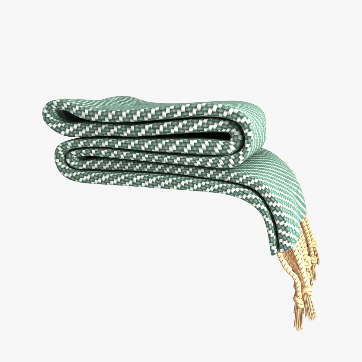 Folded Plaid for bed 3D model_2