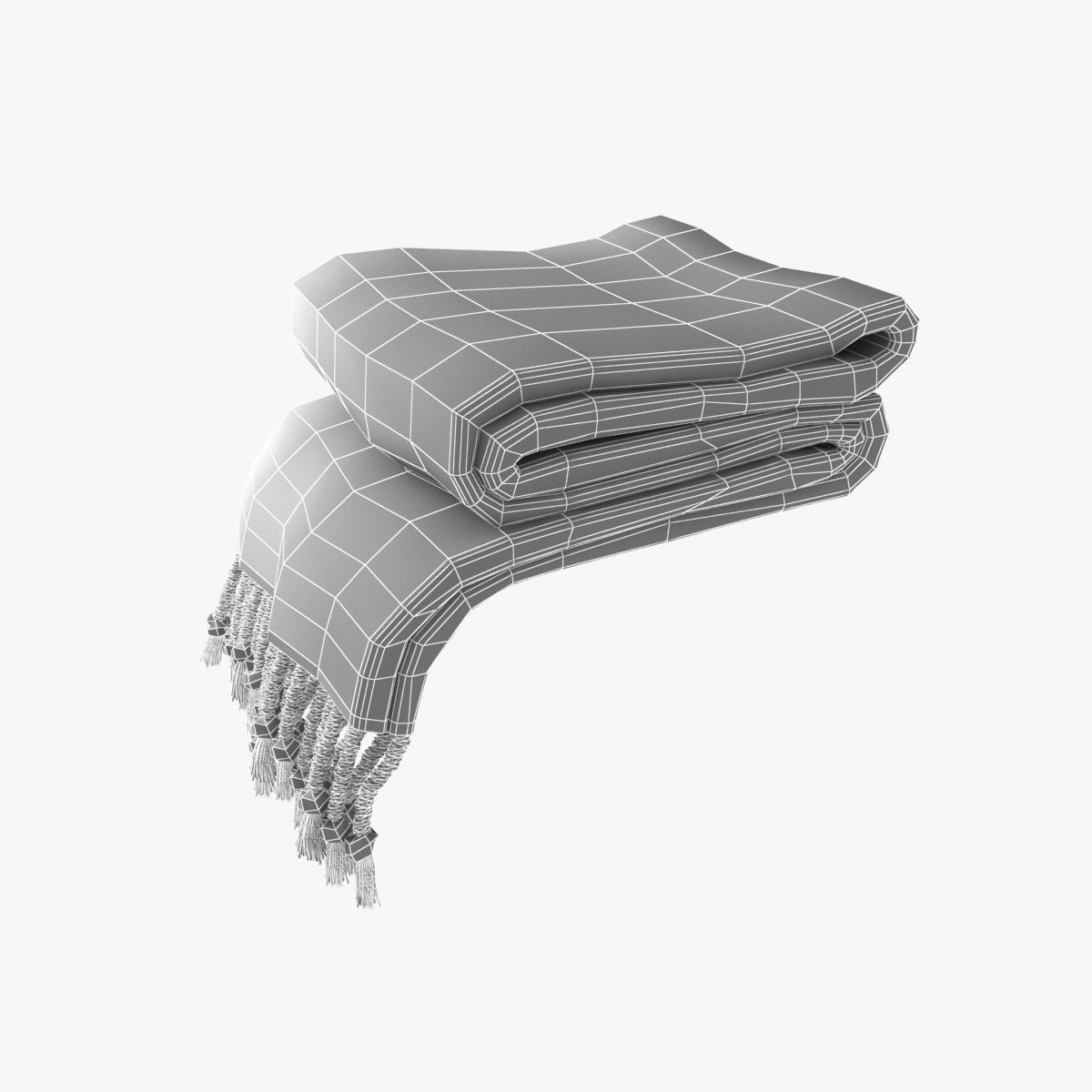 Folded Plaid for bed 3D model_6
