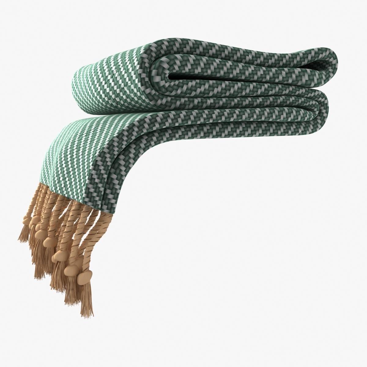 Folded Plaid for bed 3D model_5