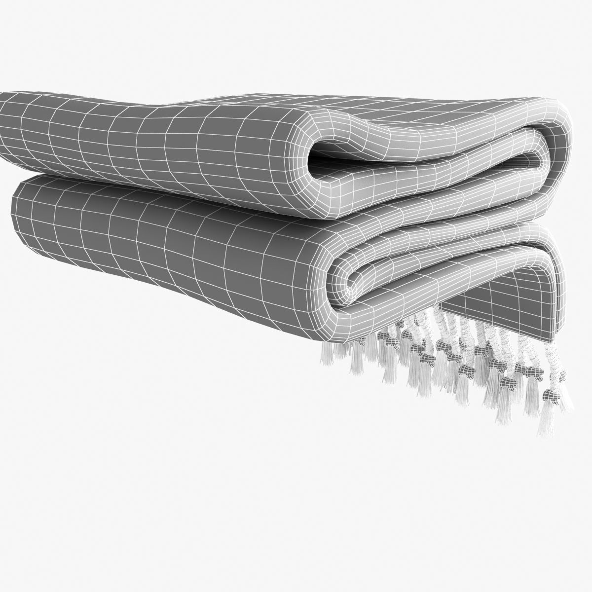 Folded Plaid for bed 3D model_11