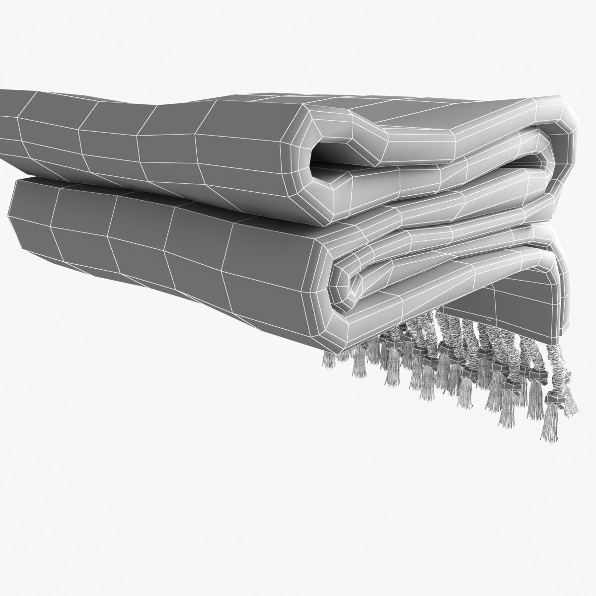 Folded Plaid for bed 3D model_10