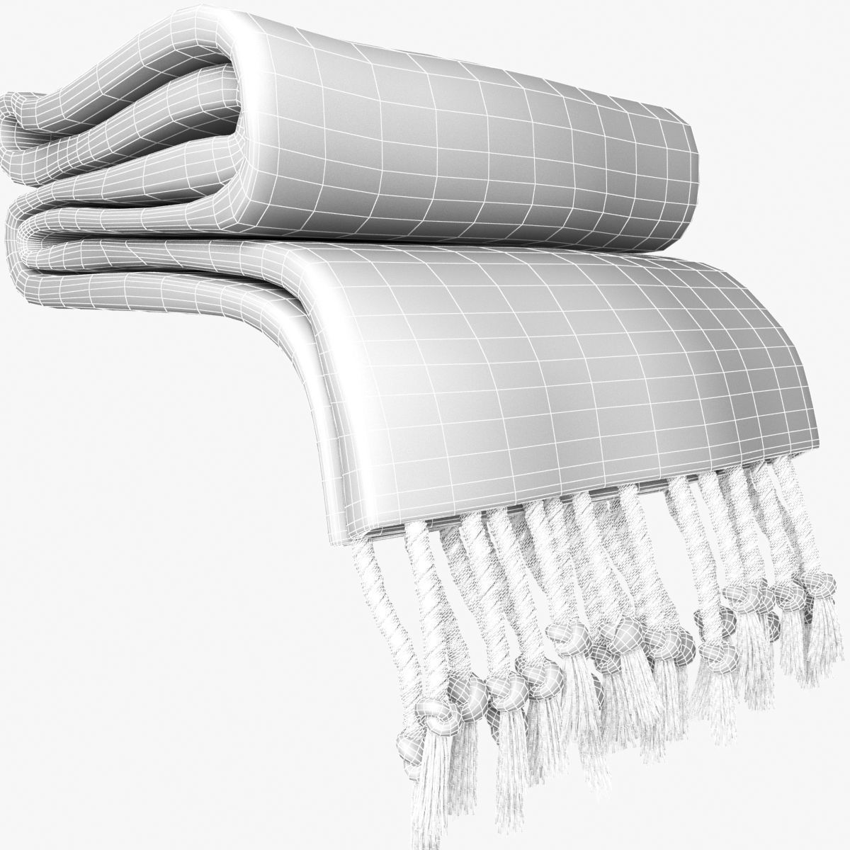 Folded Plaid for bed 3D model_8