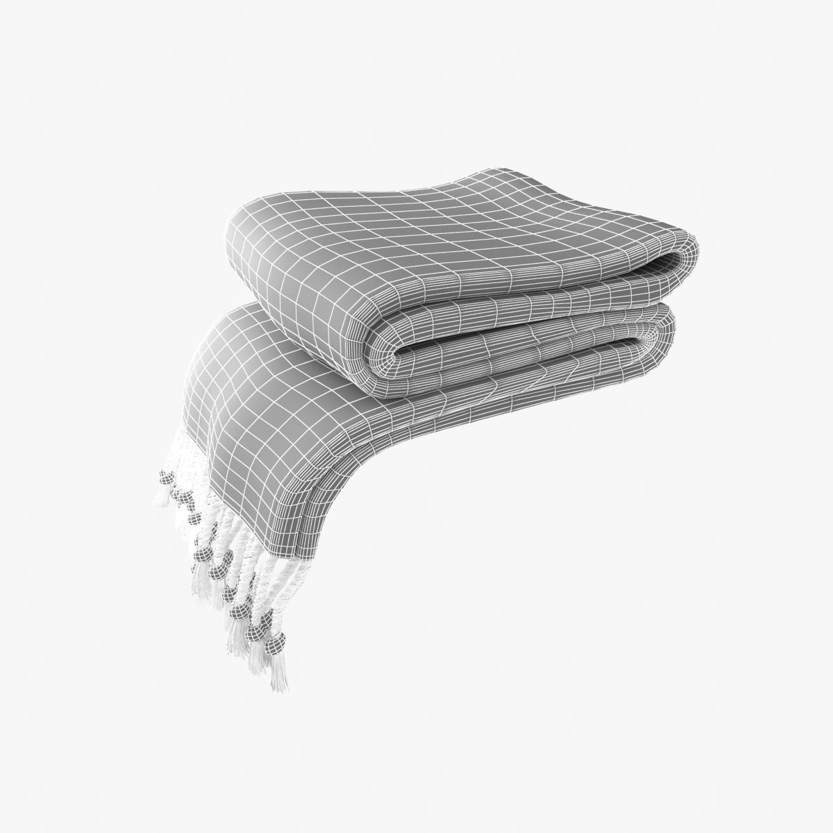 Folded Plaid for bed 3D model_7