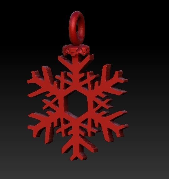 snowflake for Christmas tree 3D print model_1